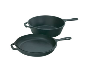 Lodge® 3-Quart Cast Iron Skillet & Griddle Combo Cooker