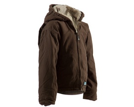 Berne® Boy's Youth Softstone Sherpa-Lined Hooded Jacket - Bark Brown
