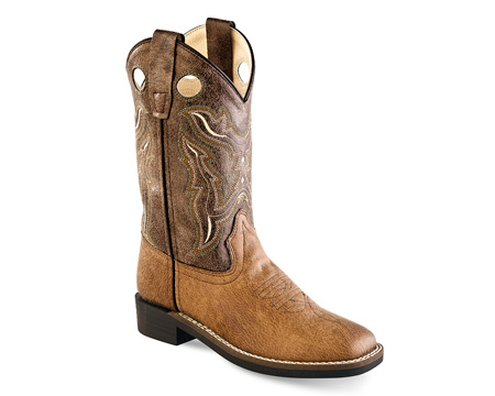 Old West Children's Brown and Tan Leatherette Cowboy Boot