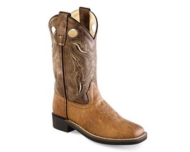 Old West Children's Brown and Tan Leatherette Cowboy Boot