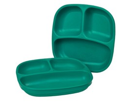 Re-Play® 7 in. Recycled Plastic Divided Plate - Teal