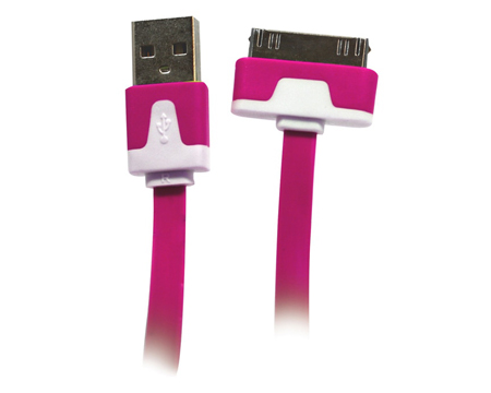 Wireless Gear 3.2' Flat 30 Pin USB Cable - Pink