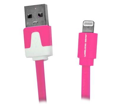 Wireless Gear 3.2' Flat Lightning USB Cable - Pink