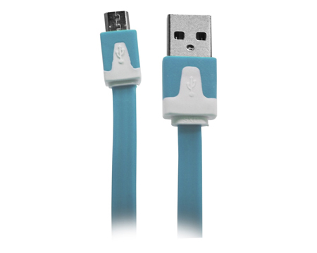 Wireless Gear 3.2' Flat Micro USB Cable - Blue