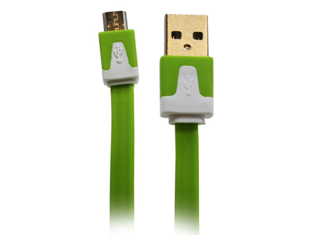 Wireless Gear 3.2' Flat Micro USB Cable - Green