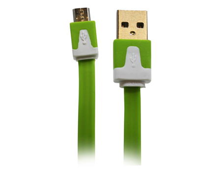 Wireless Gear 3.2' Flat Micro USB Cable - Green