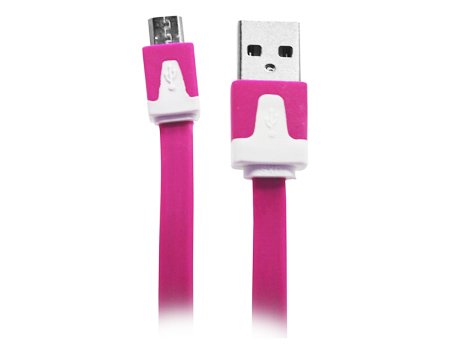 Wireless Gear 3.2' Flat Micro USB Cable - Pink