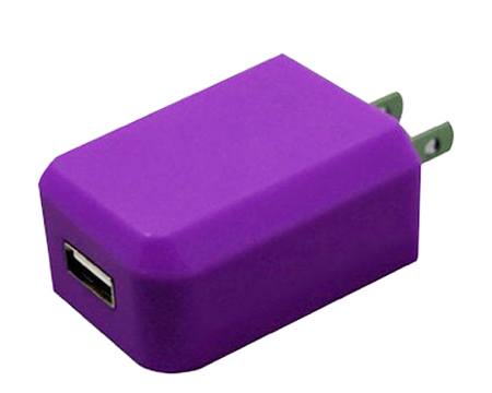 Wireless Gear USB 1 Amp AC Wall Adaptor - Purple