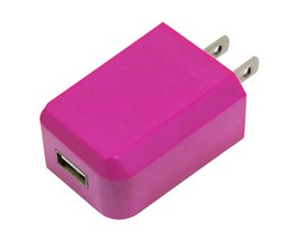 Wireless Gear™ USB 1 Amp AC Wall Adaptor - Pink