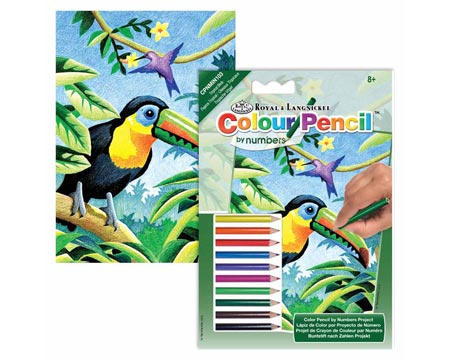 Royal & Langnickel Mini Colour Pencil by Numbers Kit - Tropical Birds