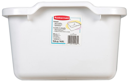 Rubbermaid Plastic Roughneck Dishpan, White