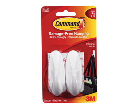 Command 3M 3 lb. Medium Designer Hook - 2 Pack