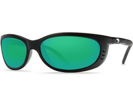 Costa Fathom Sunglasses - Black Matte/Green Mirror