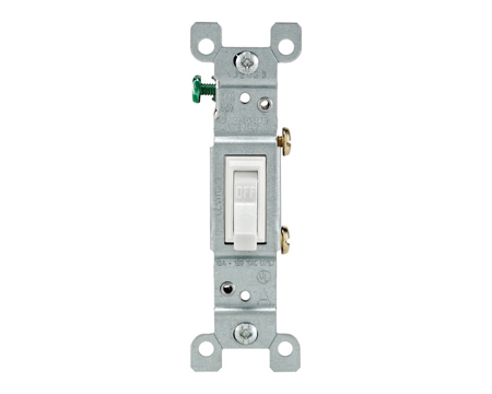 Leviton® 15 Amp / 120V Single Pole Toggle Switch - White
