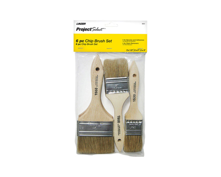 Flat White China Bristle Paint Brush Set