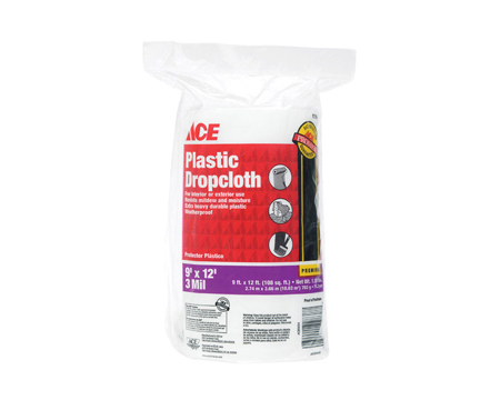 Ace Brand Drop Cloth Heavy Weight Plastic  9 ft. X 12 ft. X  3 mil