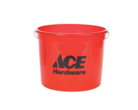 Red Plastic Bucket 5 quart.