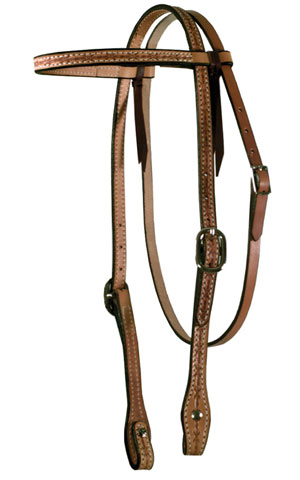 5/8" Shaped Cheeks Barbed Wire Headstall