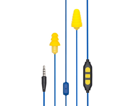 Plugfones Guardian Plus Noise Suppressing Headphones - Blue/Yellow
