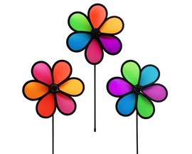 In the Breeze 10 in. Neon Flower Spinner - 3 Pack Assortment