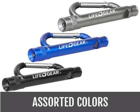 Life Gear® Carabiner Flashlight - Assorted Colors