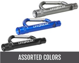 Life Gear® Carabiner Flashlight - Assorted Colors