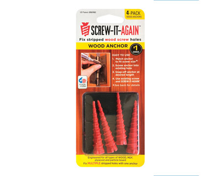 Polypropylene Hex Head Wood Anchor 4 pk