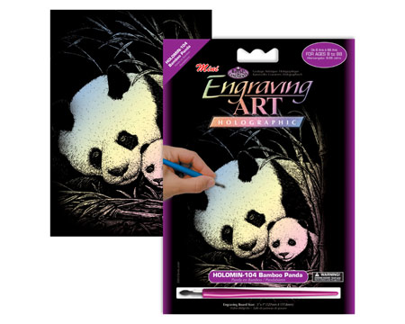 Royal & Langnickel® Engraving Art Mini Holographic Kit - Bamboo Panda