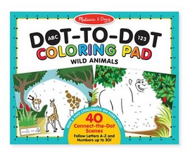 Melissa & Doug ABC 123 Dot-to-Dot Coloring Pad - Wild Animals