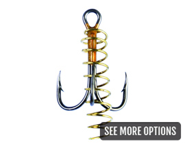 374 Soft Bait Treble Hook with Spring - 3 Pack