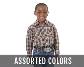 Wrangler Dress Western Long Sleeve Plaid Shirt - Assorted Colors