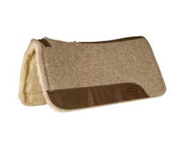 Mustang Manufacturing Junior's Contoured Wool Pad with Wear Leathers - Tan