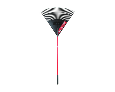 Ace® Plastic Leaf Rake with Fiberglass Handle