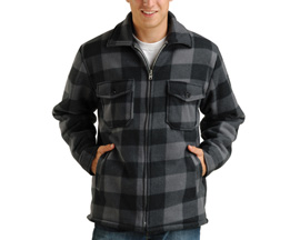 Maxxsel Men's Buffalo Plaid Polar Fleece Jacket