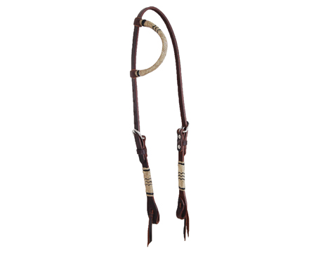 Oxbow Rawhide Braided Slip Ear Headstall - Chocolate