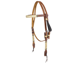 Oxbow Rawhide Braided Harness Leather Browband Headstall