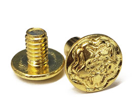 Walsall Hardware® Floral Chicago Screw - Brass