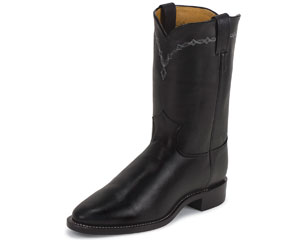 Justin Men's Royal Black Cowhide Western Roper Boot
