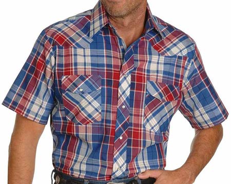 Wrangler Big and Tall Sport Western Short Sleeve Plaid Shirt - Assorted Colors