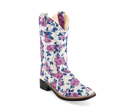 Old West Little Kid Western Boot - Purple Floral