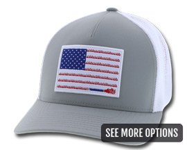 Hooey® Liberty Roper Flag Patch Mesh Flexfit Hat - Gray / White