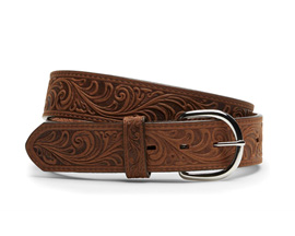 Justin® Western Scroll Tooled Belt - Brown