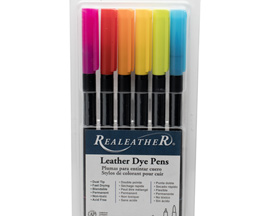 Realeather® 6 pack Leather Dye Pens - Brights