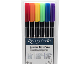 Realeather® 6 pack Leather Dye Pens - Basic