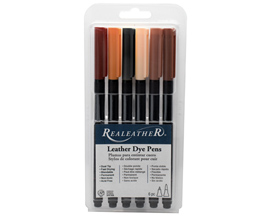 Realeather® 6 pack Leather Dye Pens - Earth