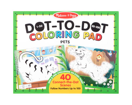 Melissa and Doug® 123 Dot-to-Dot Coloring Pad - Pets