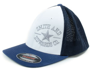Smith & Edwards® Side Star Logo Mesh Flexfit White-Front Trucker Hat