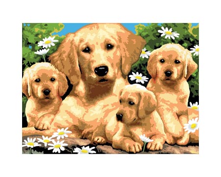 Royal & Langnickel® Painting by Number Large Junior Kit - Golden Retriever Puppies