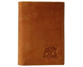 Berne® Leather Logo Tri-fold Wallet - Brown