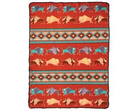 El Paso® Fleece Lodge Buffalo Throw Blanket